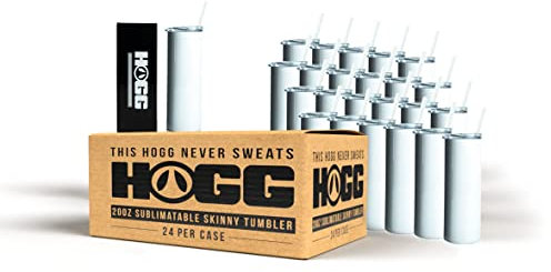 HOGG 20oz Sublimabile Skinny Tumbler Caso (24 Pack) Oggetti Personalizzabili, Bicchiere Personalizzato, Fai da te, Glitter, Epossidico, Bulk/All'ingrosso Sublimazione Tumblers