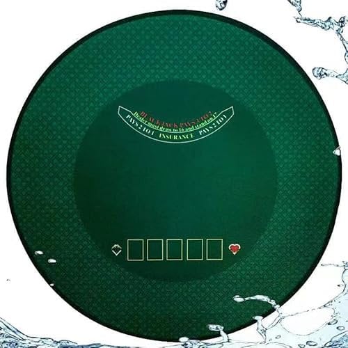 BALIKEN Texas Hold'em und Blackjack-Tischfilz, tragbar, faltbar, Texas-Hold'em und Blackjack-Layout, Pokerspiel-Matte, 140 x 140 cm