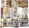 Adesivi Decorativi Scrapbooking, 260 Pezzi vintage trasparente carta per scrapbooking Diario Stickers Adesivi Vintage per Scrapbooking Fai da Te Materiale Scrapbook Carta di Sfondo carta decorativa