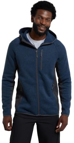 Mountain Warehouse Mens Hooded Fleece - Anti-pill Jacket, Comfortable Stretch Panels Sweatshirt - Best for Spring Summer, Camping, Outdoors, Travelling & Hiking