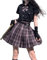 Japanischer Faltenrock Minirock Damen Sommer Plaid Rock Hohe Taille Weiß Rosa Rock A-Linie Uniform Minirock, D, Klein