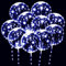 LED-Luftballons, transparent, glänzend, mit Lichterkette, für Party, Geburtstag, Hochzeit, Dekoration, kaltweiß, 10 Stück