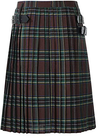 Generisch Kilt Tasche Herren Faltenrock Herren Kleid Hohe Taille Highland Mit Kontrasttaschen Kurz Skirt Schottenrock Minirock Schotte Punk Schottischer Kariert Klassischer Skater Röcke