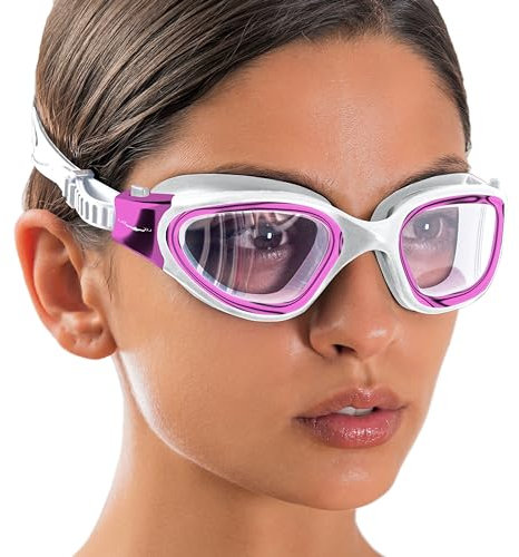 AqtivAqua Gafas Natacion Hombre Gafas Piscina Niño Mujer Niña DX-H (Rosa Metálico, Lente Fotocromática)