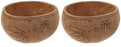 ABOOFAN 2 Stücke Hängen Topf Pflanzer Coconut Shell Outdoor Kindergarten Hängen Blumentopf Dekorative Korb