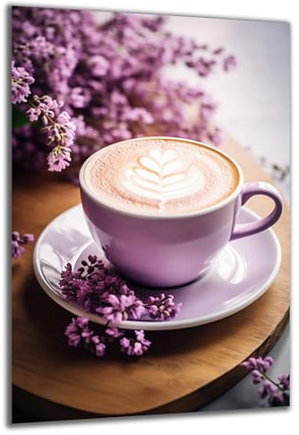 DARO Design - Wand-Bild auf 6mm HDF 84x56 cm Kaffee-Tasse Rosa - Wand-Deko Bilder Geschenk