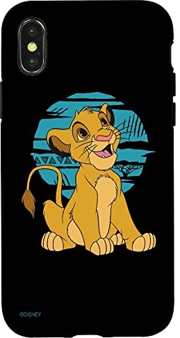 Hülle für iPhone X/XS Disney Der König der Löwen Junge Simba Happy Blue Retro