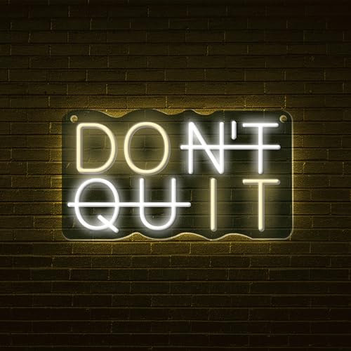 Don't Quit Led Neon Signs Office for Yoga Man Cave Gamer Room Do It Light Up Home Boy's Sports Room Home Gym Decor Powered by 5V USB with Dimmable Switch