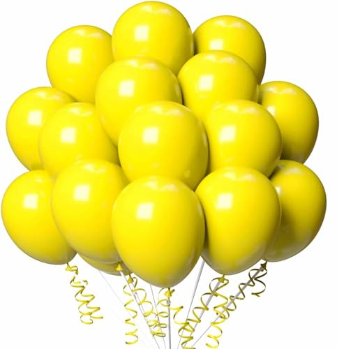 Luftballons * Gelb * Geburtstag [100 Stück] • 30cm Premium Ballons aus 100% Naturlatex • für Luft und Helium • Deko Dekoration Kindergeburtstag Partydeko Party, Farbe: Gelb