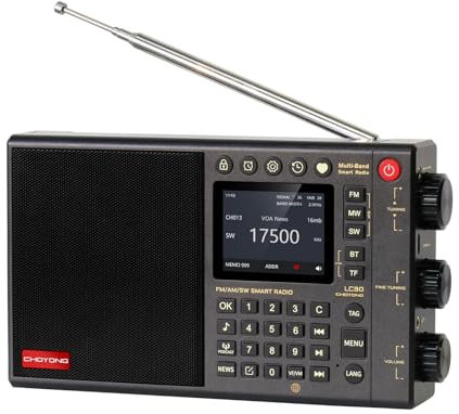 CHOYONG LC90 Radio digital portátil por Internet AM/FM, WiFi, 4G, radio de onda larga y onda corta con recepción SSB de banda lateral única, compatible con Bluetooth, tarjeta TF, multibanda, radios