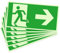 Mumjooyi 6pcs Señal Evacuación Salida Flecha Derecha Cartel Salida PVC Autoadhesivo Fotoluminiscente para Exterior e Interior 290 x 130 mm