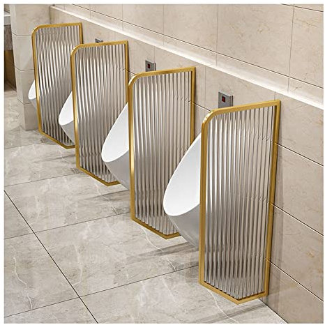 GLJTUO Urinal-Trennwand, Badezimmer-Trennwand, Toiletten-Sichtschutz, Gehärtete Glasplatte, Kreative Trennwand, Raumteiler, Wandteiler Für Hotels/Büros/Bars (Titanschwarz, 4 Stück)