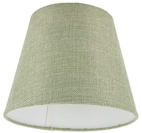HOMSFOU Skandinavischer Lampenschirm Aus Stoff Und Metall E14 Tischlampen Schirm Für Wohnzimmer Und Büro Moderner Konischer Leuchtenschirm in Grün