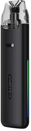 VOOPOO VMATE i2 30 W Pod-Kit, eingebauter 1500 mAh-Akku, 3 ml Tankkapazität mit einer VMATE i2-Kartusche, 0,7 Ohm Vaporizer, elektronische Zigarette (kein Nikotin, keine E-Flüssigkeit) (Matte black)