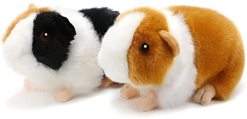 Lotvic Meerschweinchen Kuscheltier, 2 Stück Realistische Hamster Plüschtiere Spielzeug, Kuscheltiere Weiche Meerschweinchen für Jungen Mädchen Partybedarf