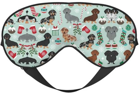 Schlafmaske mit Hunde-Flora-Druck, bequem, mit verstellbarem Riemen, weicher Schatten, Verdunkelung, Augenbinde