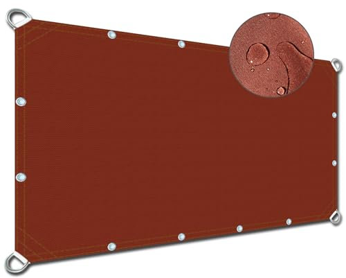 MEEYI Balkonumrandung Sichtschutz 0.6x5.8m, Sichtschutz Sunprotect Windschutz Balkon Schutz Anthrazit für TerrassenüBerdachung, Braun