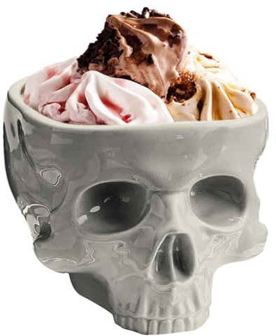 Totenkopf-Schalen Zum Essen, Halloween Schale Für Süßigkeiten, Skelett Kopf Snack Schüssel, Halloween Schalen Essen Keramik-Bonbonniere, Lebensmittel-Spender Heimdekoration, Snack-Keramik Schalen