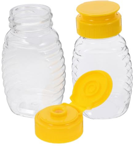 LIGIGWASH 2 Stück Honigspender Spritzflaschen Aus Kunststoff Salatdressing Glas Gläser Für Honig Reiseölflasche Leere Honigflaschen Transparentes Honigglas Ketchup-flaschen Quetschen Plastik