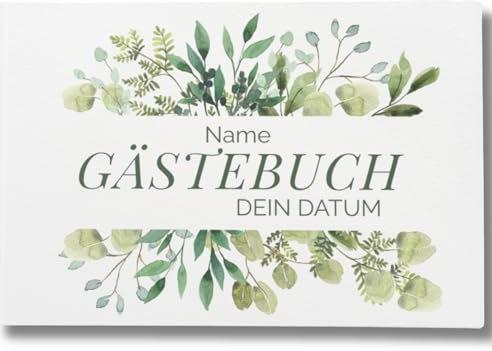 YMEMOS Personalisiertes Gästebuch mit Namen blanko zum Ausfüllen – Erinnerungsalbum Erinnerungsbuch personalisiert mit Leere Seiten (40 Seiten/20 Blatt)