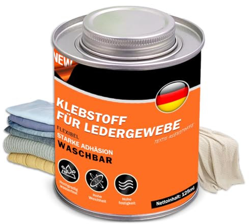Lederkleber, Lederkleber Extra Stark Reparatur Echtleder, Leder Kleber zur Verklebung von Leder und Untergründen aus unterschiedlichen Materialien (125ml)