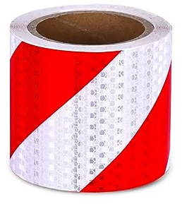 NSNYDNZ Caution tape Neon Reflective Tape, Reflector Outdoor Conspicuity Strips Tape, Caution Fluorescent Tape Stickers for Vehicles, Trailers, Boats(Red White,10 cm x 10 m)