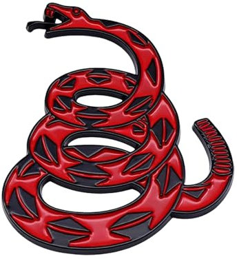 Adesivo colorato a forma di serpente per auto, antiruggine, in metallo, design ispirato a Gadsden, adesivo a forma di serpente per veicoli, moto, biciclette, resistente alle intemperie