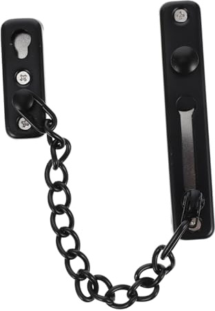 DEARMAMY Childproof Door Chain Lock Thickened Stainless Steel Anti-Theft Security Chain for Inside Doors Installation Safety Lock for Home Office Protection Black B-Type
