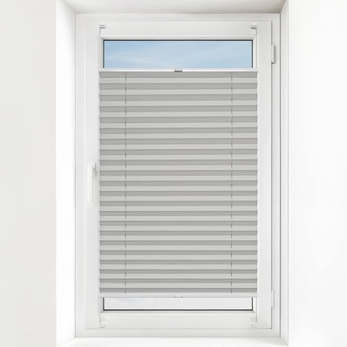 Estika Plissee Zum Kleben Breite 30-129 cm Höhe 150-230 cm Standard Plissee – Sonnenschutz, Sichtschutz, Lichtschutz – pflegeleicht & modern