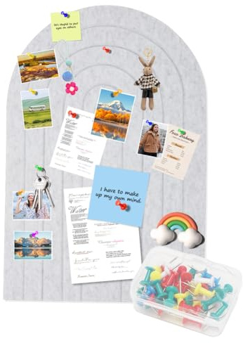 Große Filz Pinnwand Selbstklebend, 60x40cm Filzpinnwand 1 cm Dicke Dekorative Pinnwand aus Filz, Vision Board Ohne Bohren Faltbare Fototafel Memo Board Felt Bulletin Board für Büro,Schule,Kinderzimmer