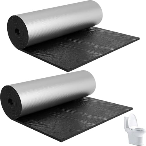 2pcs Toilet Cistern Insulation Liner - 39.37×15.7inch High-Density & Thickened, Waterproof Anti-Freeze Self-Adhesive Toilet Insulation, with Aluminum Foil for Prevent Condensation, Can be Freely Cut