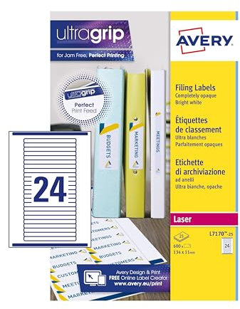 Avery Eurofolio Ordneretiketten, Rückenschilder, für Laserdrucker, 600 Stück
