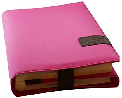 BookSkin hot pink: trendige Buchhülle aus Mikrofaser mit integriertem Lesezeichen