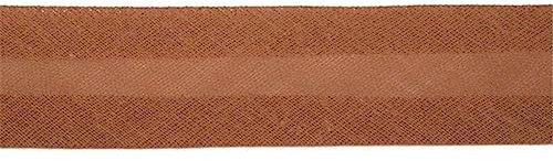 Jajasio Baumwoll Schrägband 25mm breit in 40 Farben, Einfassband Baumwolle Nahtband/Farbe: 04 - rostbraun