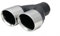 Vivol Auspuffblende universal Edelstahl doppel 2x76mm Anschluss 45-65mm