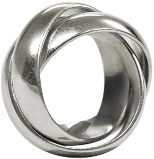 SILBERMOOS XL XXL Ringe in großen Größen Damenring Herrenring Dreierring verspielt massiv glänzend Größe 64, 66, 68, 70 Sterling Silber 925, Größe:70