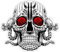 Sugar Skull Aufkleber Black 'n' Grey/red Sticker Schädel Adler Schlange Rosen