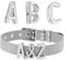 Just4Trend Charm Buchstabe für Mesh Charmband | Edelstahl Armband| Mesh Charm Armband - Charms austauschbar - Größen verstellbar - Damenarmband Charmband 316L Edelstahl Buchstabe L
