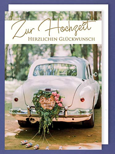 Riesen Karte Hochzeit Grußkarte Foliendruck Just Married Reise A4