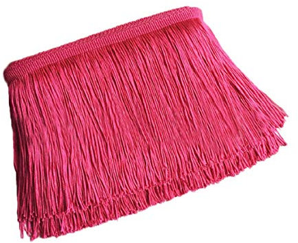 Yalulu 10 Meter Länge 10cm Breite Quaste Seide Fransen Geschnitten Fransenborte Kostüm Quaste Trimmen Apparel Fransenband Nähzubehör (Rose Rot)