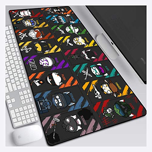 Tapis De Souris Rainbow Six Siege 800X300Mm, Tapis De Souris Speed Gaming, sous-Face en Caoutchouc Texturé Tapis De Souris avec Base Épaisse De 3 Mm, pour Ordinateurs Portables, Pc