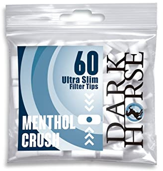 Dark Horse Ultra Slim Filter Tips Menthol Crush, 6 mm, 60 Filter pro Beutel 4 Boxen (64 Beutel)