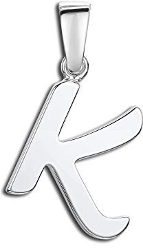 Amberta 925 Sterling Silber Anhänger - Personalisierte Charm Buchstaben für Damen und Männer - Symbole Kombinieren - Stil K