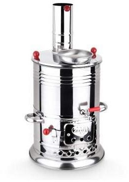 Samovar Teekessel Türkischer Semaver Holzkohle und Holz Wasserkocher Boiler für Camping, Picknick, Jagd, Wandern, Yachting
