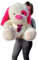 LOYFER Plüsch-Hund für Babys, 45 cm, dickes Plüsch, sehr weich, Plüsch-Plüschtier (Rosa-60)