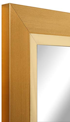 TV in Disguise Framed Mirror, compatible with a Samsung Q60 Smart LED TV - supplied with TV (55 inch, Gold Edge)