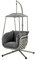LIVIVO Rattan Cocoon Egg Swing Chair with Canopy – Woven Rattan Powder Coated Steel - Perfect for Relaxing in Garden, Patio, Outdoor & Indoor Furniture Luxury Cushions – GREY