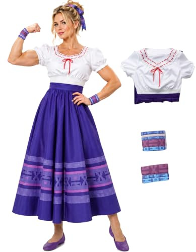PAINEOMN Mirabel Dolores Pepa Luisa Kostüm Kleid für Frauen Erwachsene Madrigal Family Cosplay Outfit für Halloween