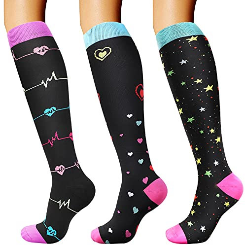 DRESHOW Kompressionsstrümpfe für Damen & Herren, Kompressionssocken für Sport Laufen Flugreisen Radfahren