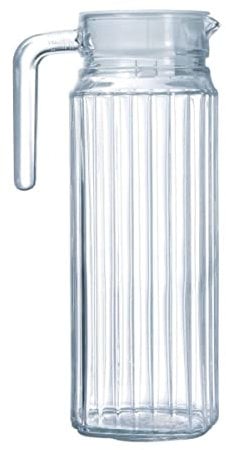 1.1 Litre Glass Fridge Jug Pitcher Carafe with Non Drip Lid and Spout